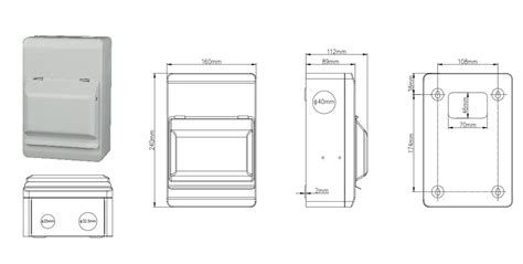 distribution box dimensions